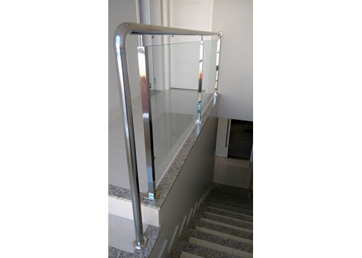 Corrimão Aço Inox 304 com vidro Modelo Londres